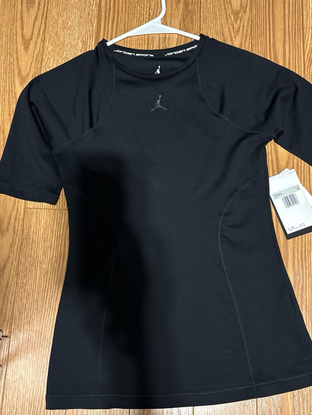 Nike Air Jordan Black Short-Sleeve compression Athletic Tee